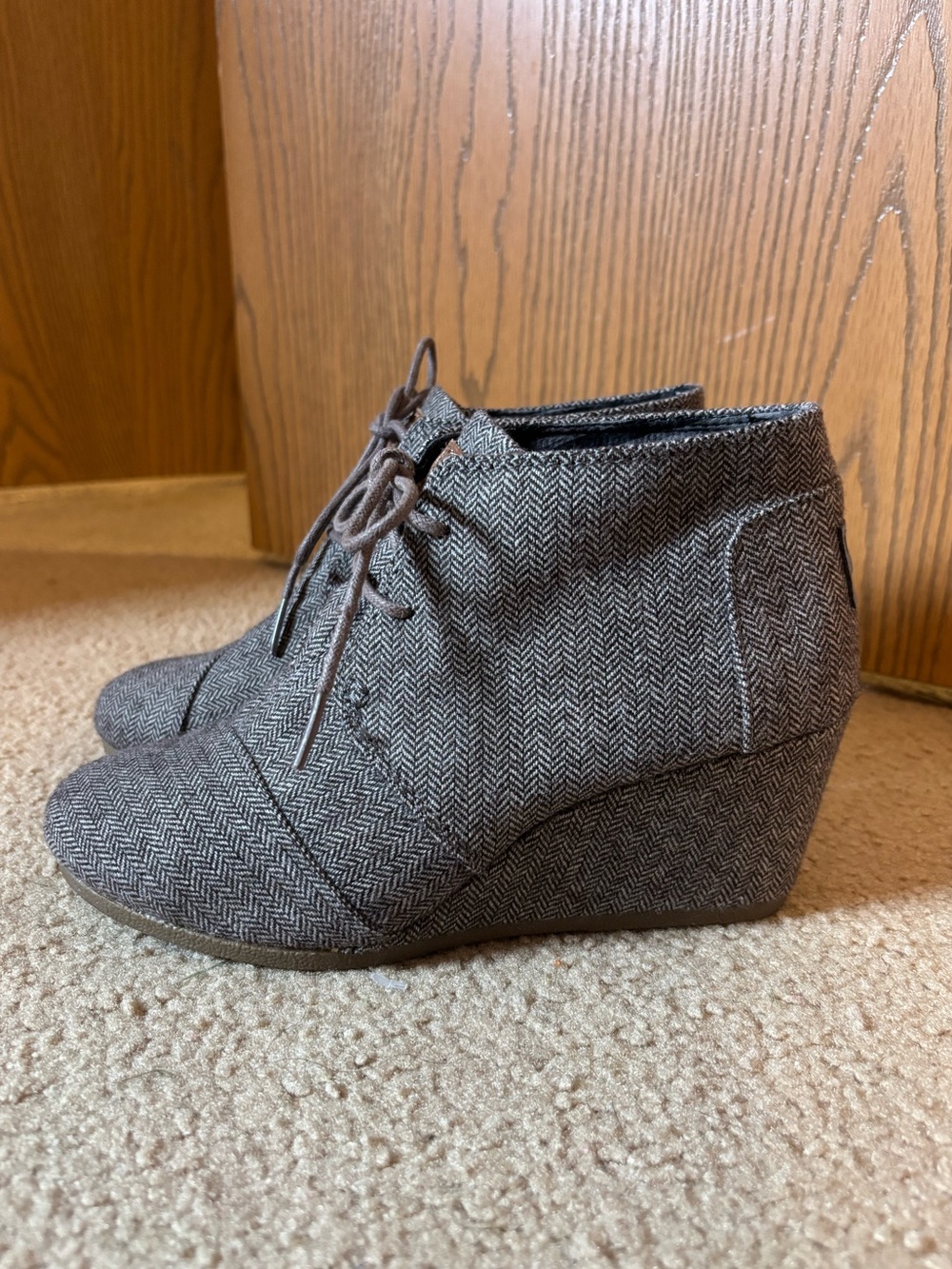 Toms - Herringbone Lace-Up Wedge Bootie Shoe